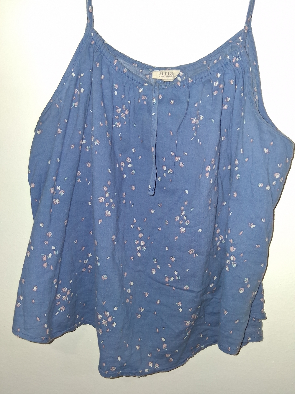 a.n.a Blue Floral Camisole with Spaghetti Straps